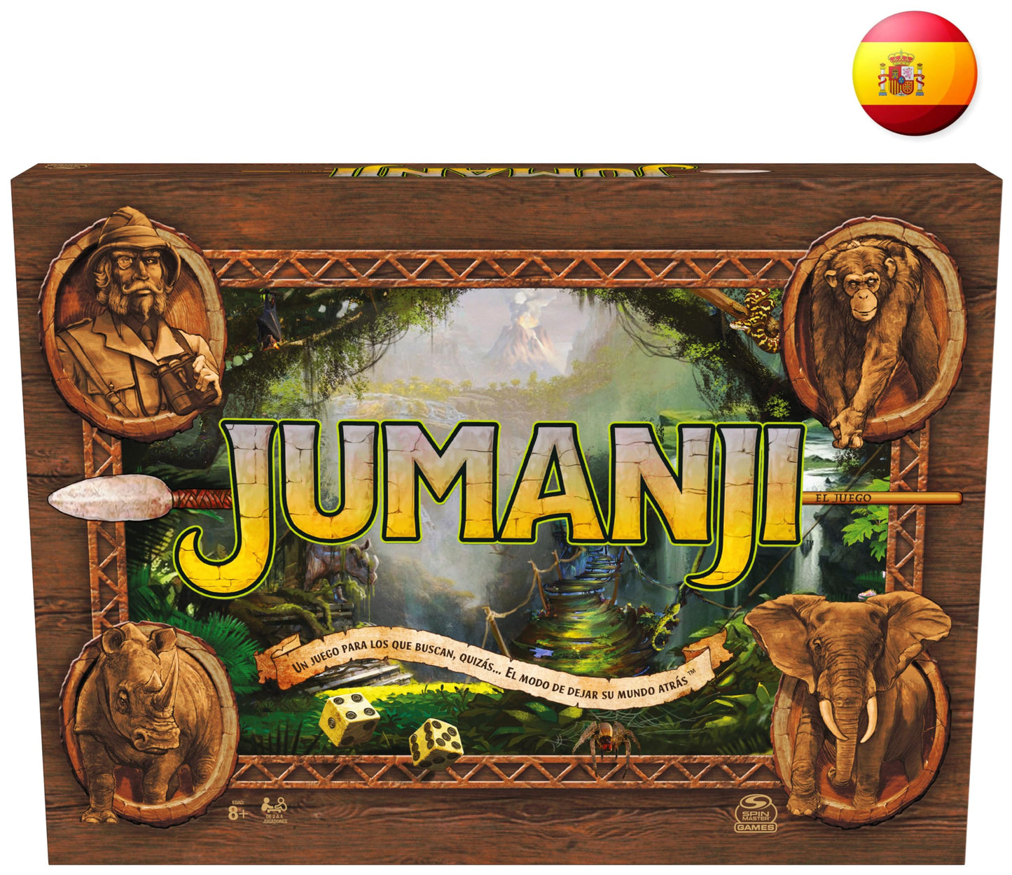 SPIN MASTER Games - JUMANJI Juego de Mesa en Español para 2-4 Jugadores, Infantil y Adultos - 6065098 - Regalo Niños 8 años + - Juegos de Mesa Niños 8 Años +