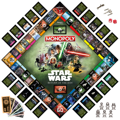 Monopoly Hasbro Gaming: Star Wars of The Jedi - Juego de mesa para 2-6 jugadores, inspirado en la película Jedi, juego para familias y niños a partir de 8 años (exclusivo de Amazon)