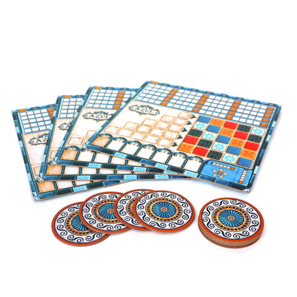 Losetas de colores del juego de mesa Azul para crear mosaicos