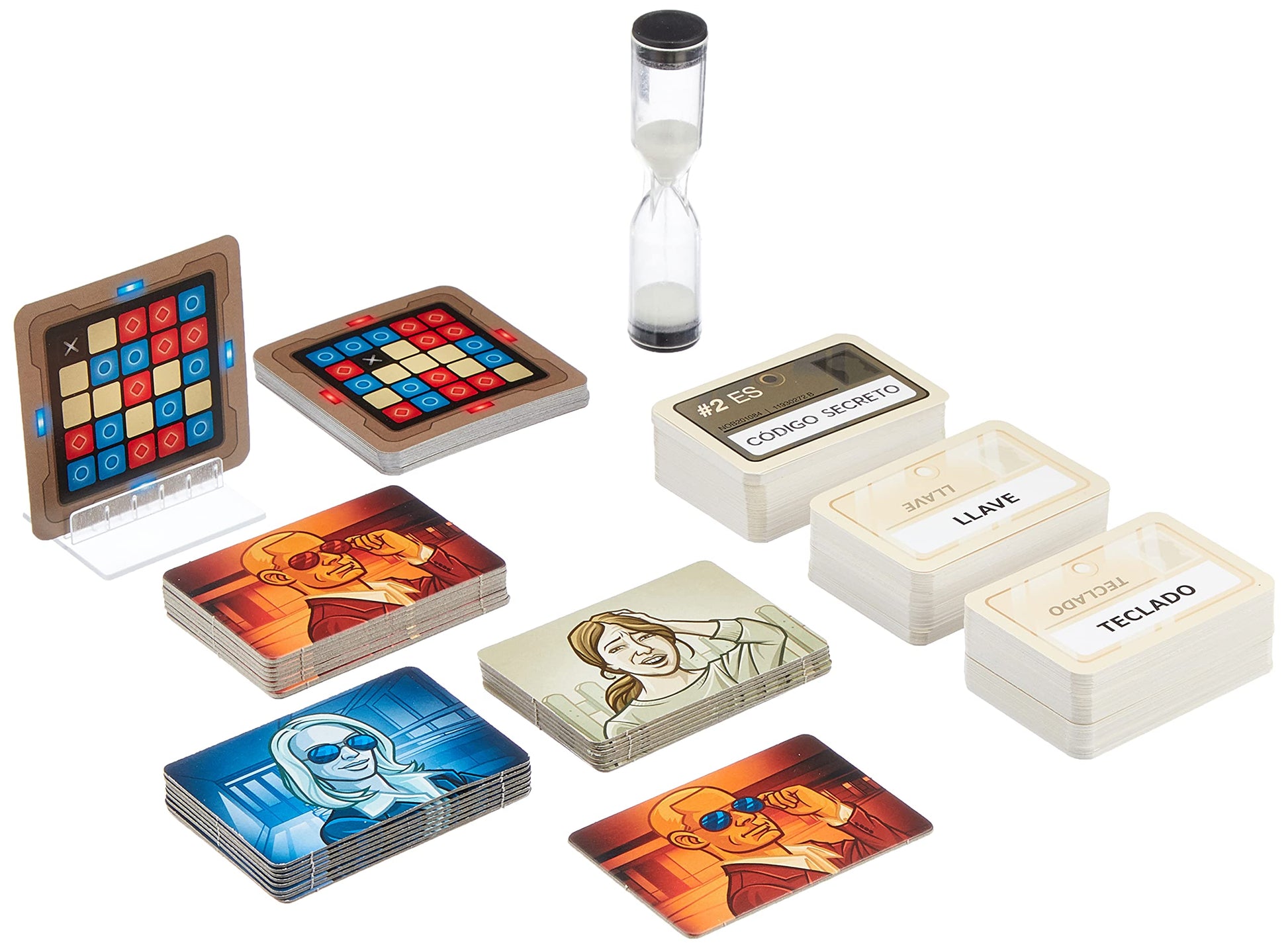 Componentes del juego de mesa Código Secreto Imágenes, cartas y accesorios incluidos