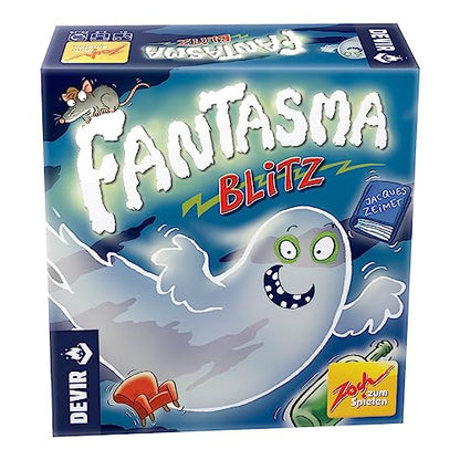 Caja del juego Fantasma Blitz con el fantasma y los objetos clásicos del juego