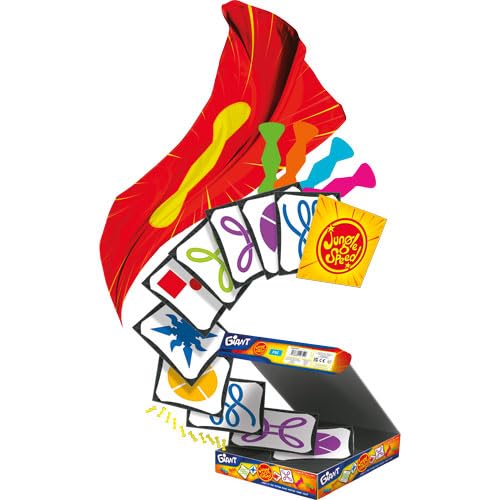 Componentes del juego de mesa Jungle Speed, cartas, bolsa y tótem incluidos