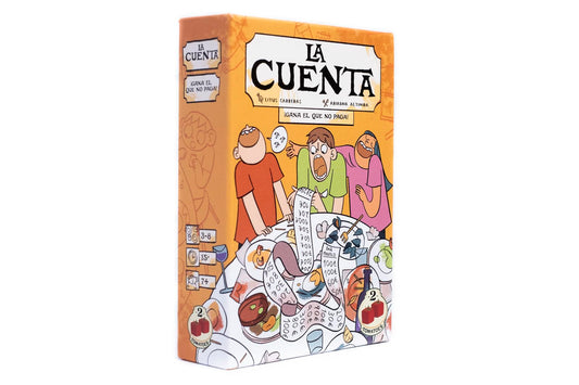 Caja del juego de mesa La Cuenta con diseño matemático y colorido