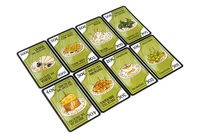 Cartas del juego de mesa La Cuenta con números y símbolos matemáticos