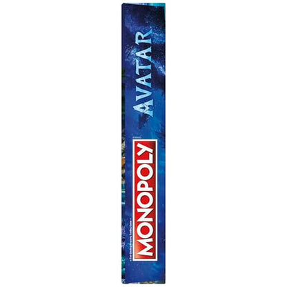 Laterales de la caja de Monopoly Avatar con logotipo y detalles de la edición especial