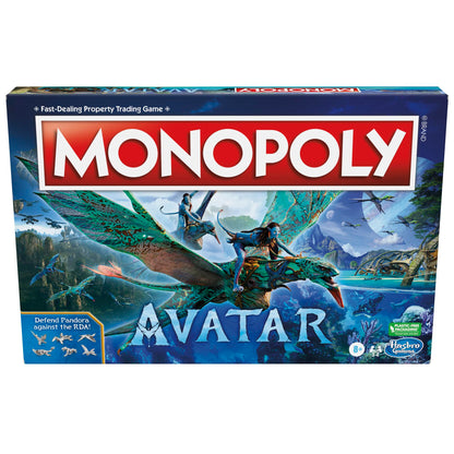 Portada del juego Monopoly Avatar edición especial con temática de la película Avatar
