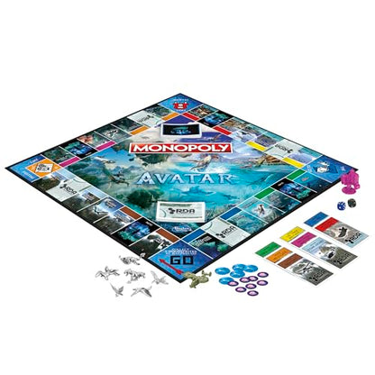Tablero de juego Monopoly Avatar con casillas inspiradas en Pandora y la película