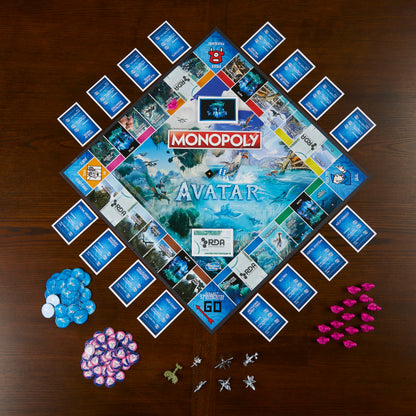 Tablero de juego Monopoly Avatar con casillas inspiradas en Pandora y la película
