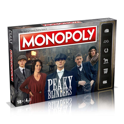 Caja del Monopoly Peaky Blinders con logotipo y diseño ambientado en Birmingham de los años 20