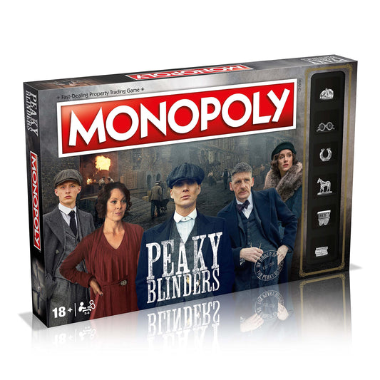 Caja del Monopoly Peaky Blinders con logotipo y diseño ambientado en Birmingham de los años 20