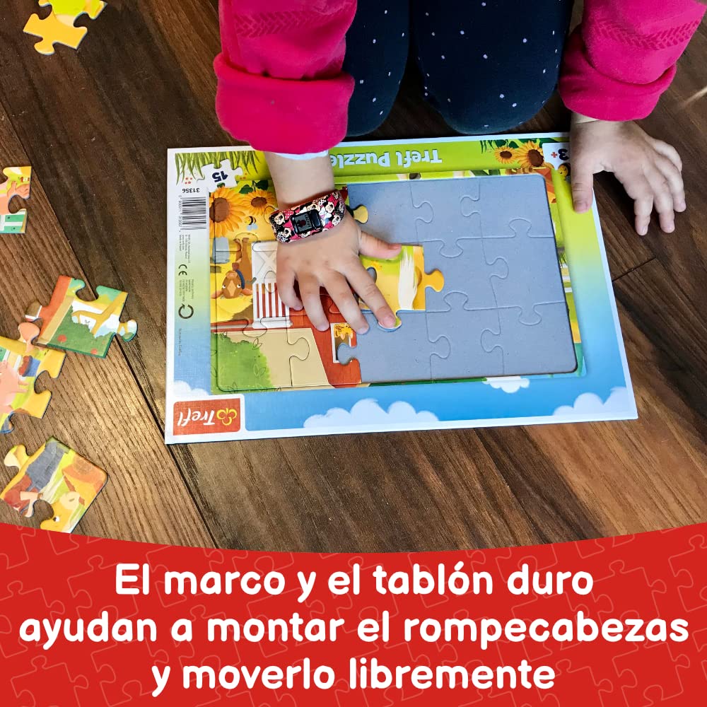 Puzle de Peppa Pig en proceso de montaje con piezas encajadas sobre la mesa
