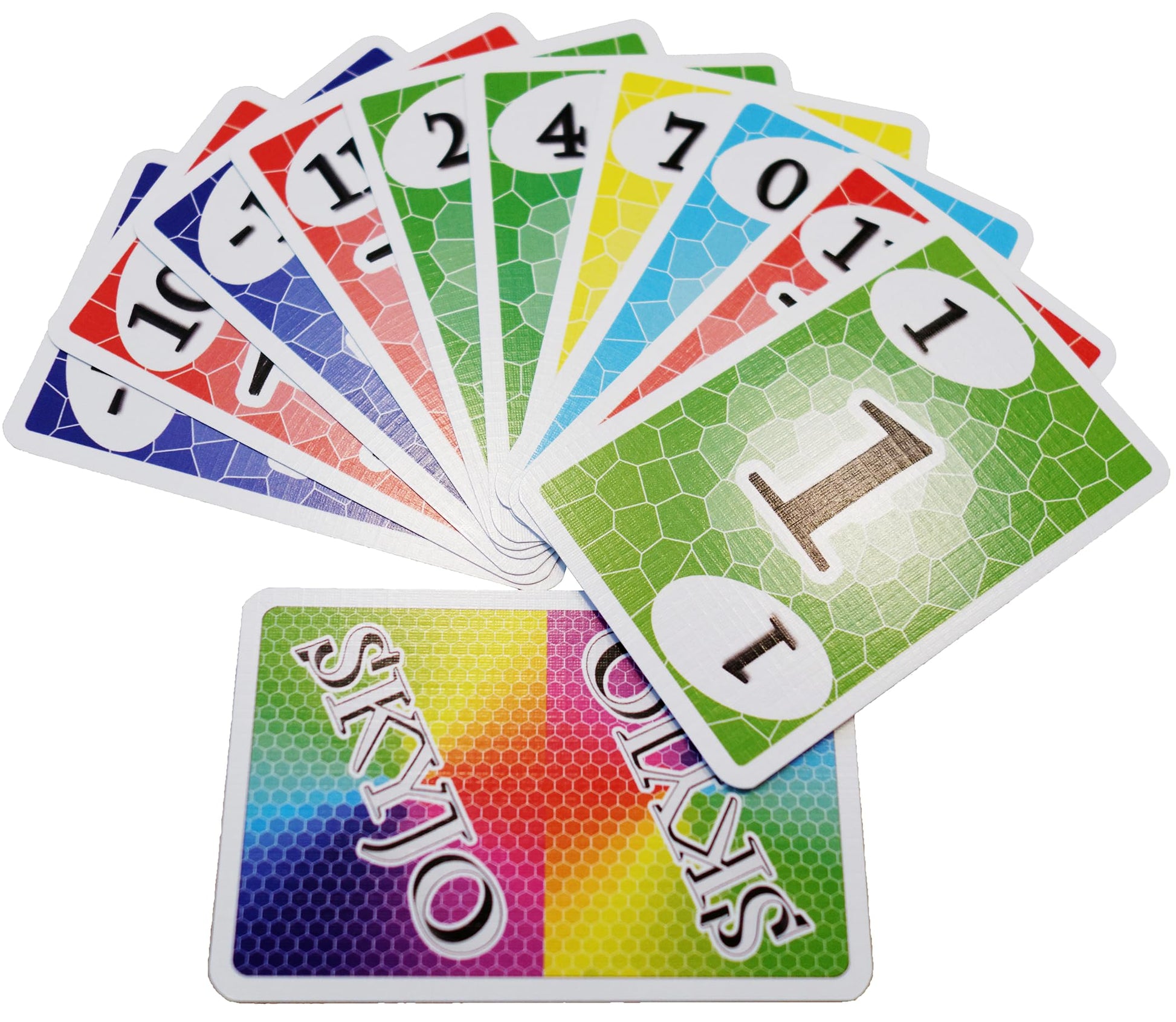 Cartas numeradas del juego de mesa Skyjo